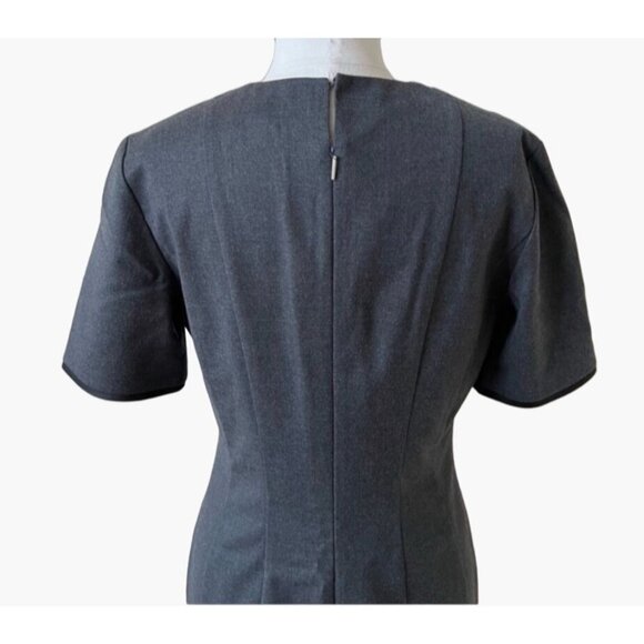 Hugo BOSS Dasenna Sheath Dress Women's Size 8 Charcoal Grey Virgin Wool Half sle - Picture 5 of 11